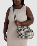 Baggu | Nylon Duffle Bag | Black and Cream Gingham