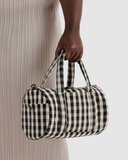 Baggu | Nylon Duffle Bag | Black and Cream Gingham
