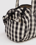 Baggu | Nylon Duffle Bag | Black and Cream Gingham