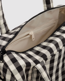 Baggu | Nylon Duffle Bag | Black and Cream Gingham
