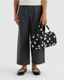 Baggu | Nylon Duffle Bag | Black and Cream Polka Dot