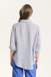 Olga de Polga | Sienna Shirt | Blue Linen Stripe