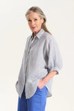 Olga de Polga | Sienna Shirt | Blue Linen Stripe