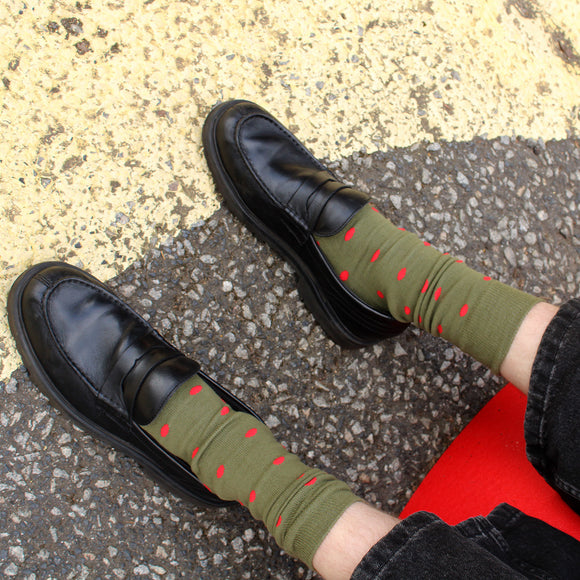 Tightology | Spotty Green | Cotton Socks