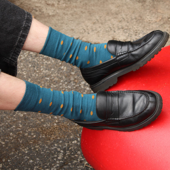 Tightology | Spotty Petrol | Cotton Socks