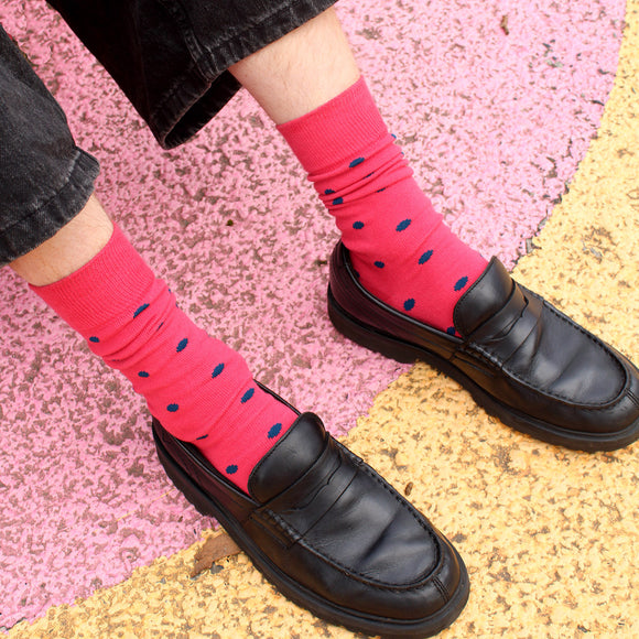 Tightology | Spotty Raspberry | Cotton Sock