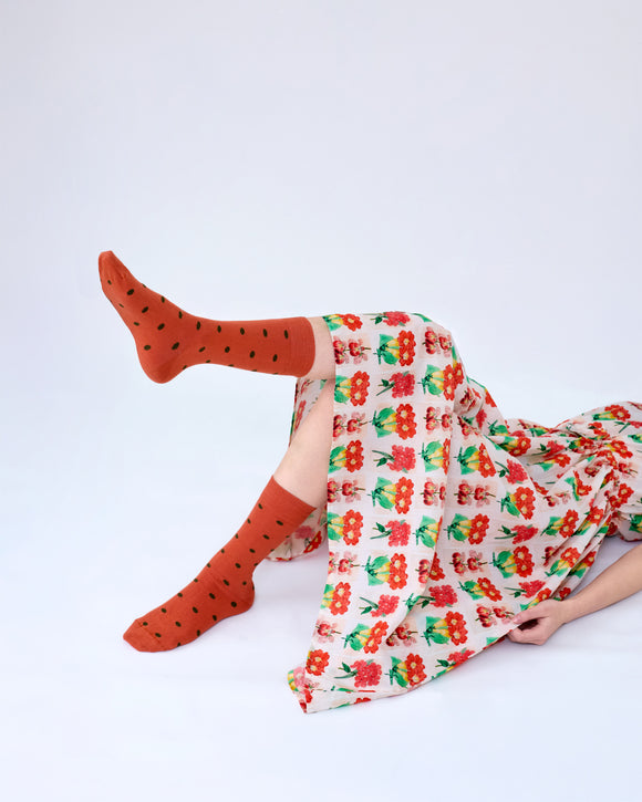 Tightology | Dotty Terracotta | Cotton Sock