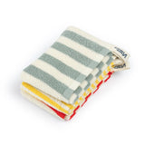 Sophie Home | Striped Terry Washcloths 3 Pack | Aqua/Yellow/Red