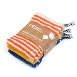 Sophie Home | Striped Washcloths | 3 Pack | Yellow / Orange / Cobalt