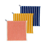 Sophie Home | Striped Washcloths | 3 Pack | Yellow / Orange / Cobalt