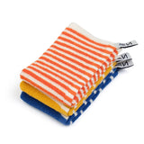 Sophie Home | Striped Washcloths | 3 Pack | Yellow / Orange / Cobalt