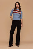Frock Me Out | Zig Zag Elbow Knit | Dusty Blue