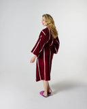 Kip & Co | Bamboo Terry Bath Robe | Ruby Rose Stripe