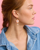 Martha Jean | Heart Flower Earrings | Melon/blue