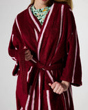 Kip & Co | Bamboo Terry Bath Robe | Ruby Rose Stripe