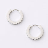 Martha Jean | Scallop Huggies Earrings | Silver