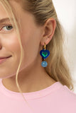 Martha Jean | Sherbert Heart Earrings | Cobalt/Green