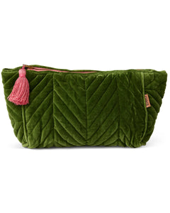 Kip & Co | Velvet Toiletry Bag | Moss