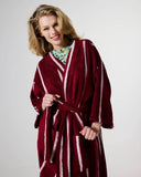 Kip & Co | Bamboo Terry Bath Robe | Ruby Rose Stripe