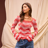 Sage x Clare | Ingrid Knit Top | Vermillion