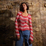 Sage x Clare | Ingrid Knit Top | Vermillion