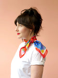 Julie White | Silk Cotton Scarf | Bush Bloom Red
