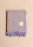 TBCo | Recycled Wool Blanket | Lilac & Coffee Checkerboard