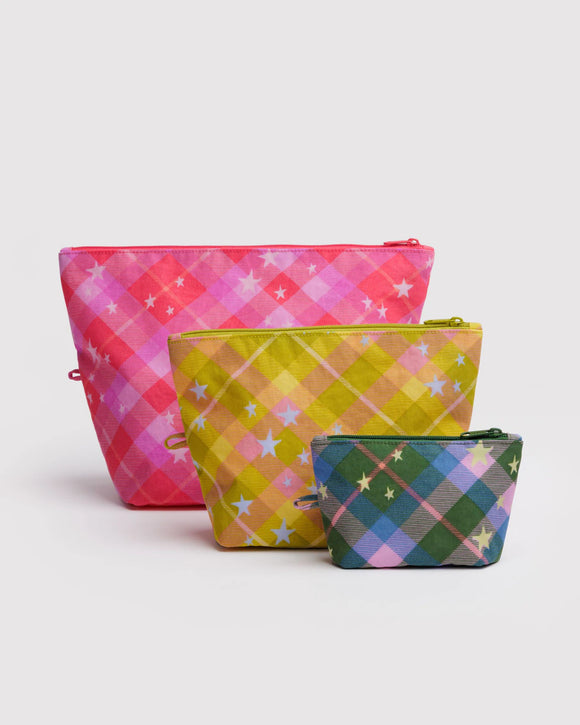 Baggu | Go Pouch | Star Plaid