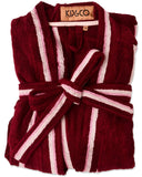 Kip & Co | Bamboo Terry Bath Robe | Ruby Rose Stripe
