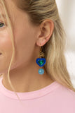 Martha Jean | Sacred Heart Earrings | Cobalt / Green