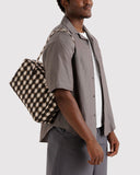 Baggu | Nylon Medium Bowler Bag | Blurred Gingham Brown
