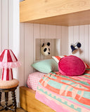 Kip & Co | Velvet Pea Cushion | Rhubarb