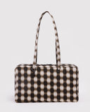Baggu | Nylon Medium Bowler Bag | Blurred Gingham Brown