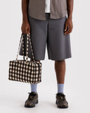 Baggu | Nylon Medium Bowler Bag | Blurred Gingham Brown