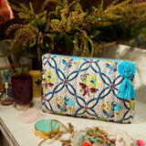 Sage x Clare | Norali Quilted Cosmetic Bag | Ecru