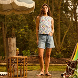 Sage x Clare |  Norali Shell Top | Ecru