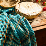 Sage x Clare | Frances Waffle Tea Towel | Turquoise