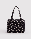 Baggu | Small Cloud Carry-On | Black And Cream Polka Dot