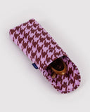 Baggu | Puffy Glasses Sleeve | Pink Houndstooth