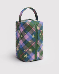 Baggu | Dopp Kit Bag | Green Star Plaid