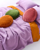 Kip & Co | Velvet Pea Cushion | Peach Pie