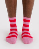 Baggu | Crew Sock | Pink Stripe