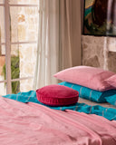 Kip & Co | Velvet Pea Cushion | Rhubarb