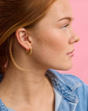 Martha Jean | Scallop Huggies Earrings | Silver