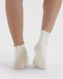Baggu | Lettuce Edge Socks | Set of 2 | White