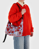 Baggu | Medium Nylon Crescent Bag | Floral Snoopy