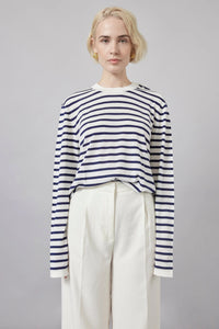 McIntyre Merino | Lightweight Knit | Gabriel Navy Stripe