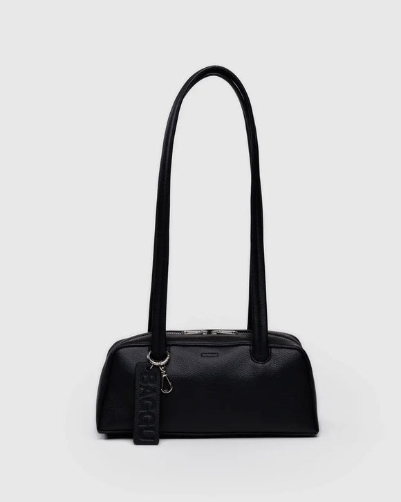 Baggu | Recycled Leather Small Bowler Bag | Black