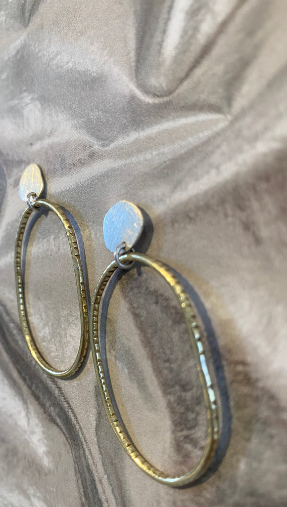 Milly Williams | Sterling Silver + Brass Hoops