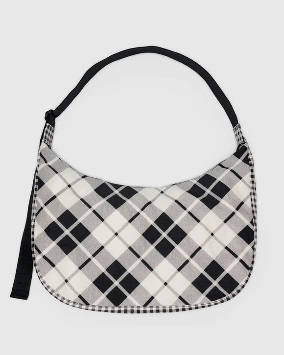 Baggu | Large Nylon Crescent | Mixed Plaid